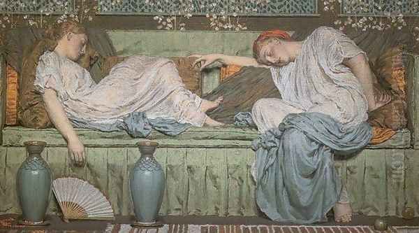 Apples Oil Painting by Albert Joseph Moore