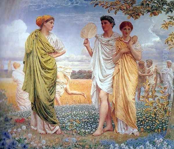 Loves of the Winds and the Seasons Oil Painting by Albert Joseph Moore