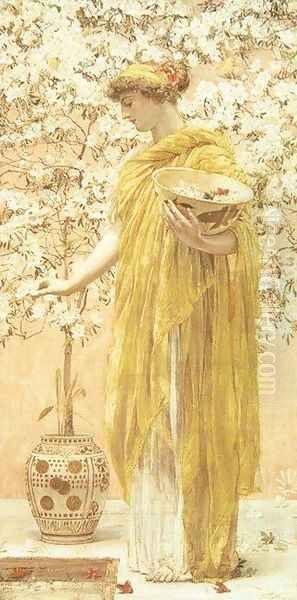 Azaleas Oil Painting by Albert Joseph Moore