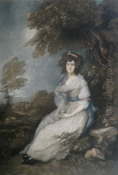 Portrait Of Mrs Sheridan Oil Painting by Thomas Gainsborough