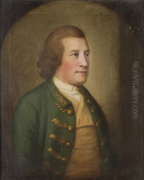 Portrait Of A Gentleman Half Length, In A Feigned Oval Oil Painting by Thomas Gainsborough