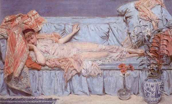 Lilies Oil Painting by Albert Joseph Moore