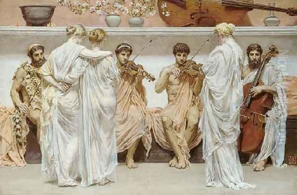 The Quartet Oil Painting by Albert Joseph Moore