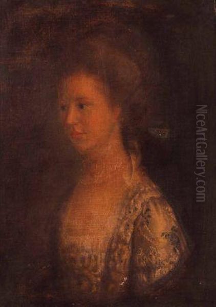 Head And Shoulders Portrait Of A Lady Oil Painting by Thomas Gainsborough