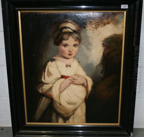 Study Of A Young Girl Wearing A White Dress Oil Painting by Thomas Gainsborough