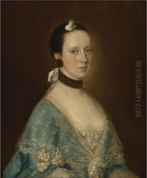 Portrait Of Mrs. John Gisborne (nee Anne Bateman) Oil Painting by Thomas Gainsborough