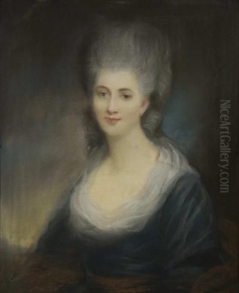 Half Length Portrait Of A Young Lady Oil Painting by Thomas Gainsborough