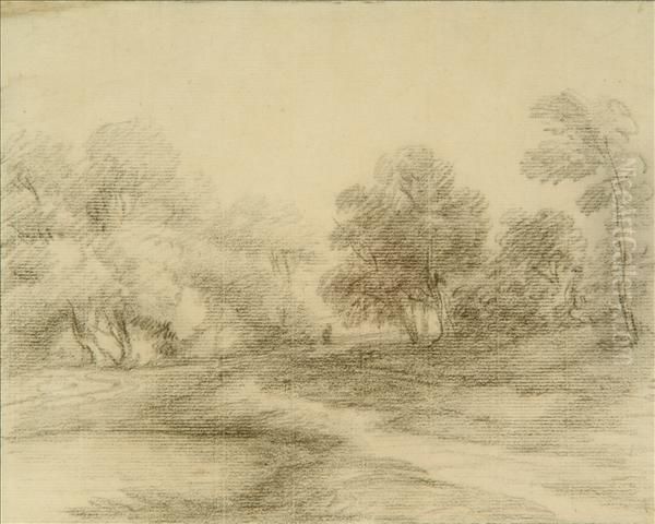 A Woodedlandscape Oil Painting by Thomas Gainsborough