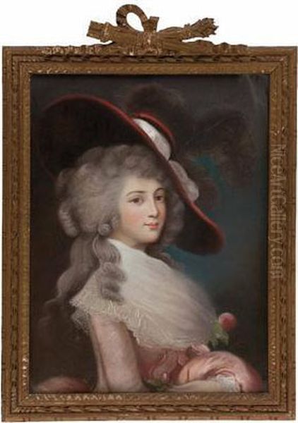 Sitzportraiteiner Jungen Dame Mit Rotem Krempenhut Oil Painting by Thomas Gainsborough