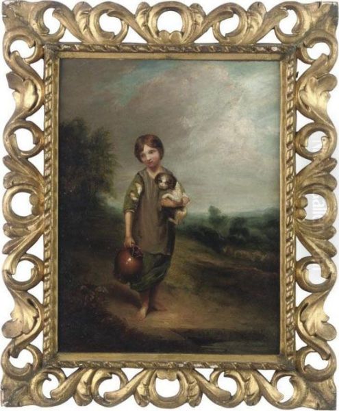 Cottage Girl With Dog And Pitcher Oil Painting by Thomas Gainsborough