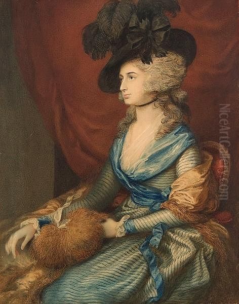 A Portrait Of Mrs Siddons Oil Painting by Thomas Gainsborough