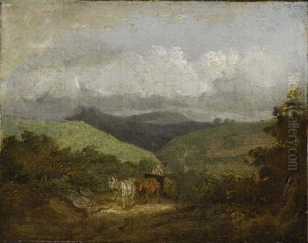 The Waggoner: Landscape Near Bath Oil Painting by Thomas Gainsborough