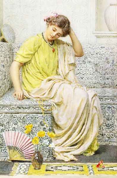 Hairpins Oil Painting by Albert Joseph Moore