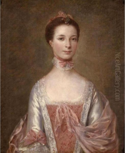 Portrait Of Mrs. Edwin Lascelles, Nee Elizabeth Dawes Oil Painting by Thomas Gainsborough