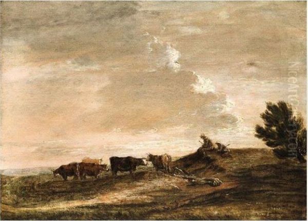 Open Landscape With Rustics And Cattle by Thomas Gainsborough