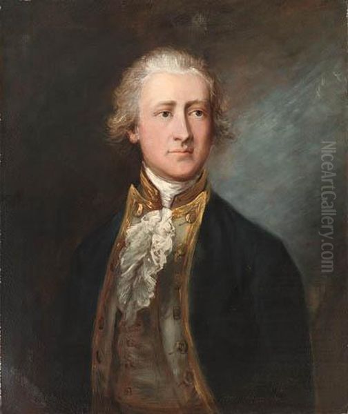 Portrait Of Captain Phipps, Half Length, In Naval Uniform Oil Painting by Thomas Gainsborough