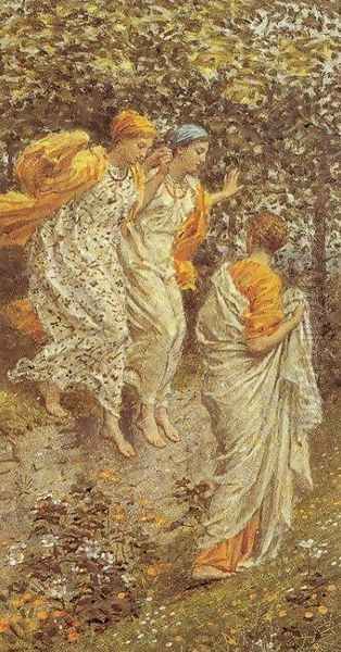 Kingcups Oil Painting by Albert Joseph Moore