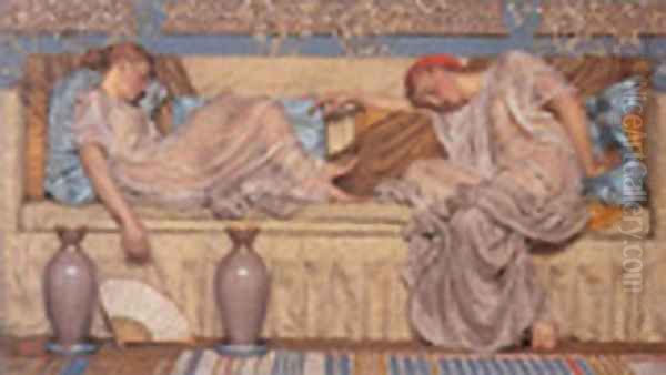 Beads 1875 Oil Painting by Albert Joseph Moore