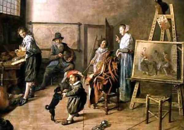 An Artists Studio 1631 Oil Painting by Jan Miense Molenaer