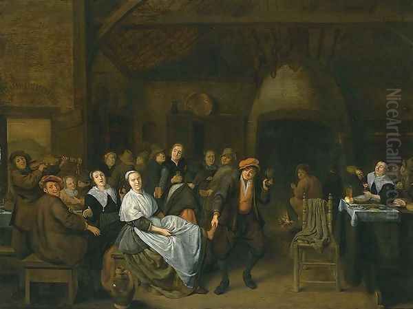 Drinking Peasants Oil Painting by Jan Miense Molenaer