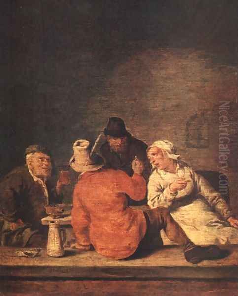 Peasants in the Tavern Oil Painting by Jan Miense Molenaer