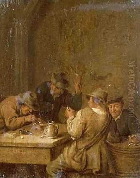 Peasants in a Tavern Oil Painting by Jan Miense Molenaer