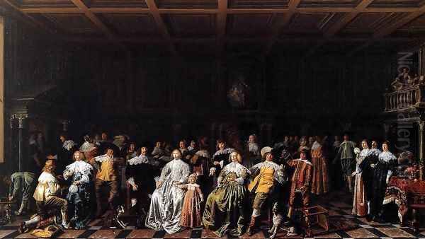 The Marriage of Willem van Loon and Margaretha Bas Oil Painting by Jan Miense Molenaer