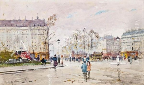 Boulevard Parisien Oil Painting by Eugene Galien-Laloue