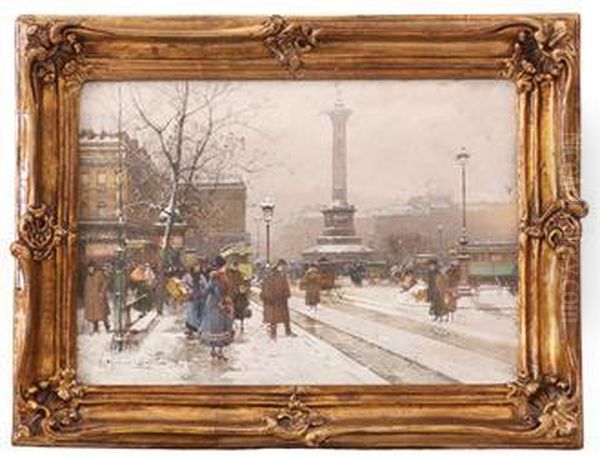 Gatescene Fra Paris Oil Painting by Eugene Galien-Laloue