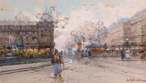 La Place Pigalle Oil Painting by Eugene Galien-Laloue