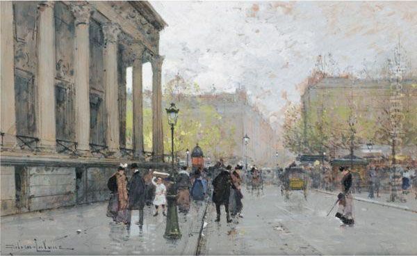 Paris, La Madeleine Oil Painting by Eugene Galien-Laloue