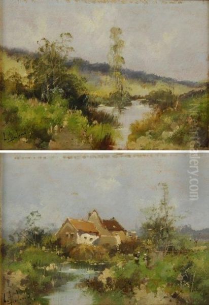 Le Moulin A Eau-petit Etang Deux Oil Painting by Eugene Galien-Laloue