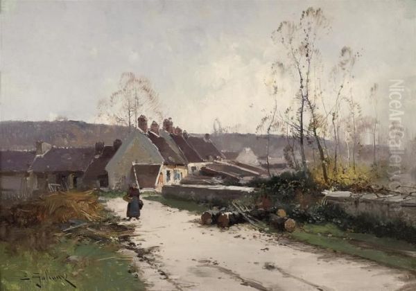 The Road Home Oil Painting by Eugene Galien-Laloue