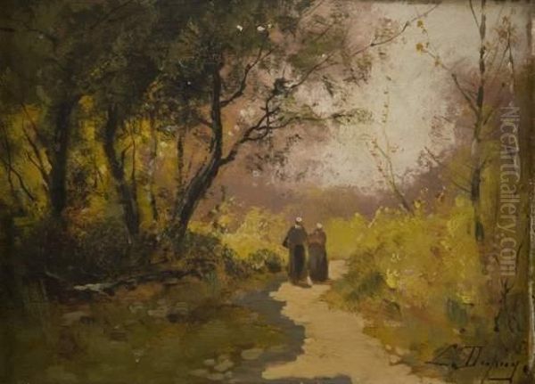 Sous Bois Oil Painting by Eugene Galien-Laloue