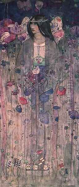 In Fairyland Oil Painting by Charles Rennie Mackintosh