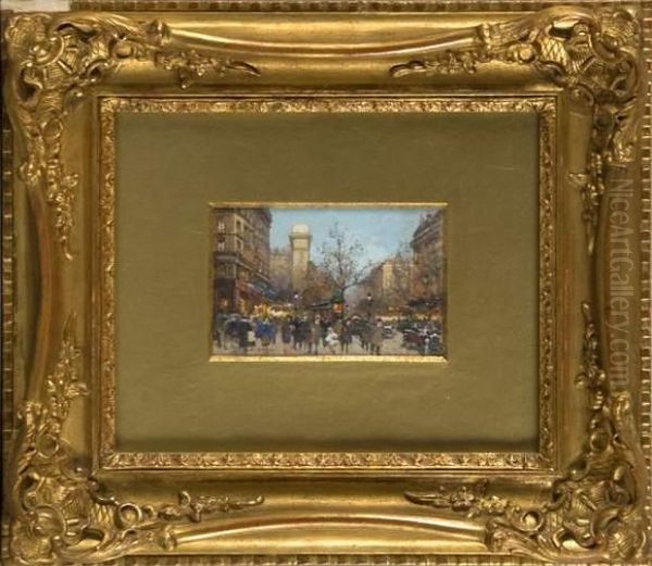 Porte Saint Denis Oil Painting by Eugene Galien-Laloue