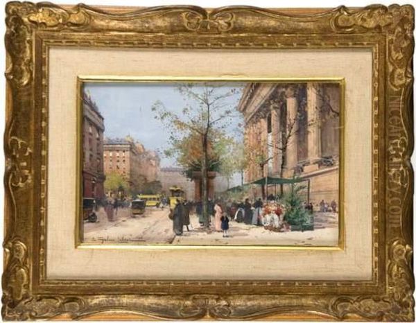 La Madeleine Oil Painting by Eugene Galien-Laloue