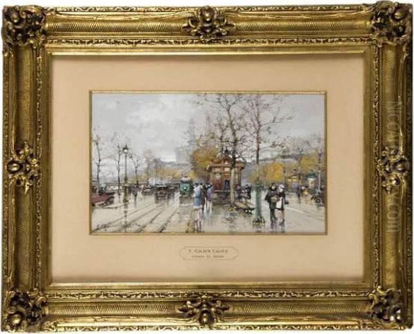 Cours La Reine Oil Painting by Eugene Galien-Laloue