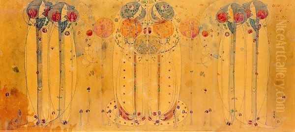 The Wassail Oil Painting by Charles Rennie Mackintosh