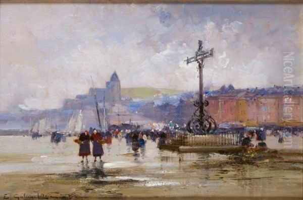 Le Treport Oil Painting by Eugene Galien-Laloue