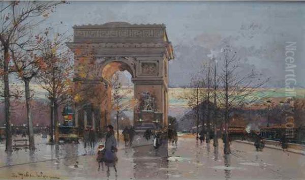 La Place De L'etoile Oil Painting by Eugene Galien-Laloue