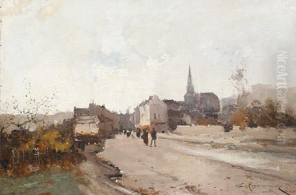 Street Scene Oil Painting by Eugene Galien-Laloue