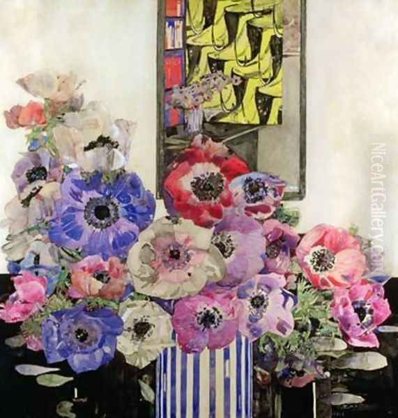 Anemones 1915-16 Oil Painting by Charles Rennie Mackintosh