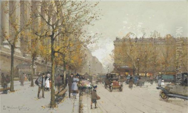 La Madeleine Oil Painting by Eugene Galien-Laloue