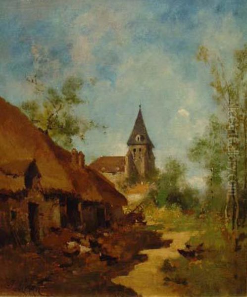 Dorfszene Oil Painting by Eugene Galien-Laloue