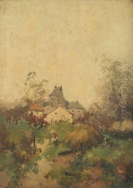 Moulin Dans L'eure Oil Painting by Eugene Galien-Laloue