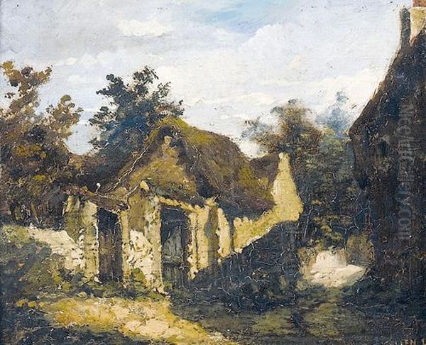 Landschaftspartie Mit Gehoft. Oil Painting by Eugene Galien-Laloue