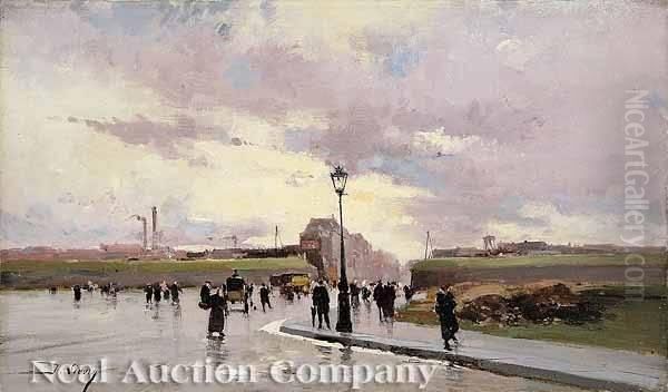 Les Fortifications De Paris Oil Painting by Eugene Galien-Laloue