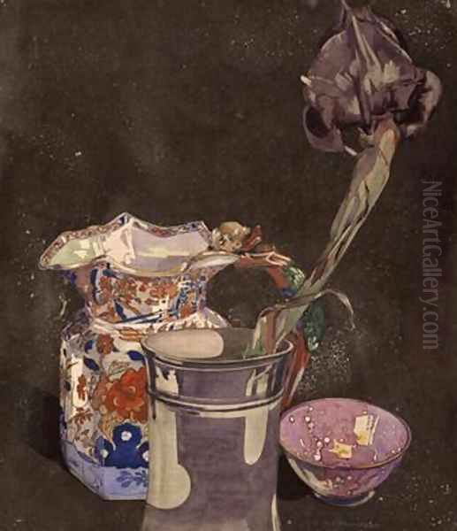 Grey Iris 1855 Oil Painting by Charles Rennie Mackintosh