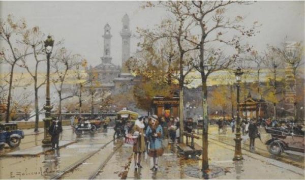 L'ancien Trocadero Oil Painting by Eugene Galien-Laloue